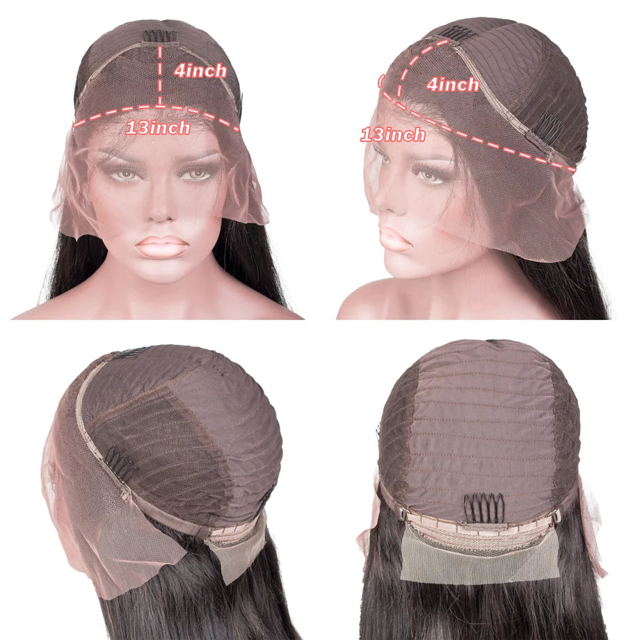 13x4 HD Transparent Body Wave Lace Front Wig Frontal Brazilian Human Hair