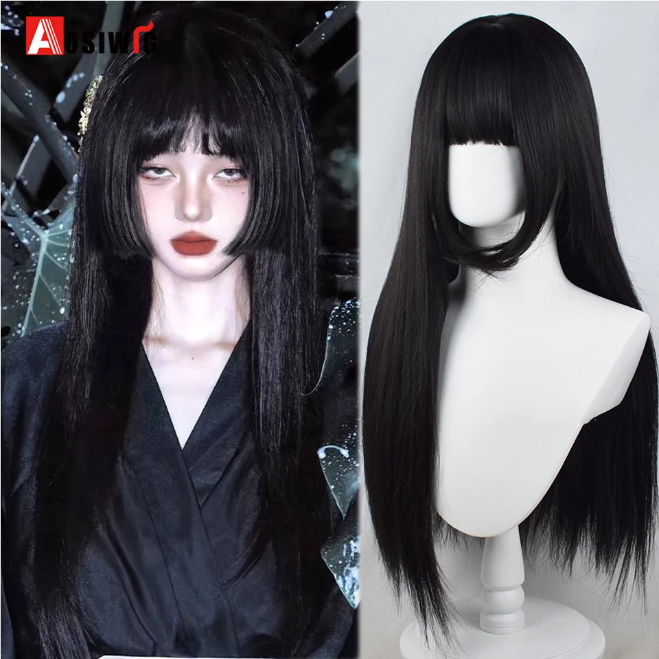 Blonde Twin Ponytail Princess Cut Natural Short Hair Synthetic Wigs Bangs Heat