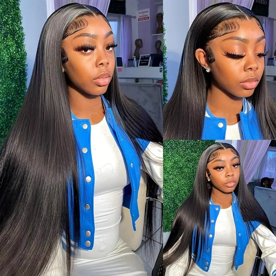 Raw Indian Straight Human Hair Bundles Closure Invisible Melt Skin, 4x4 HD