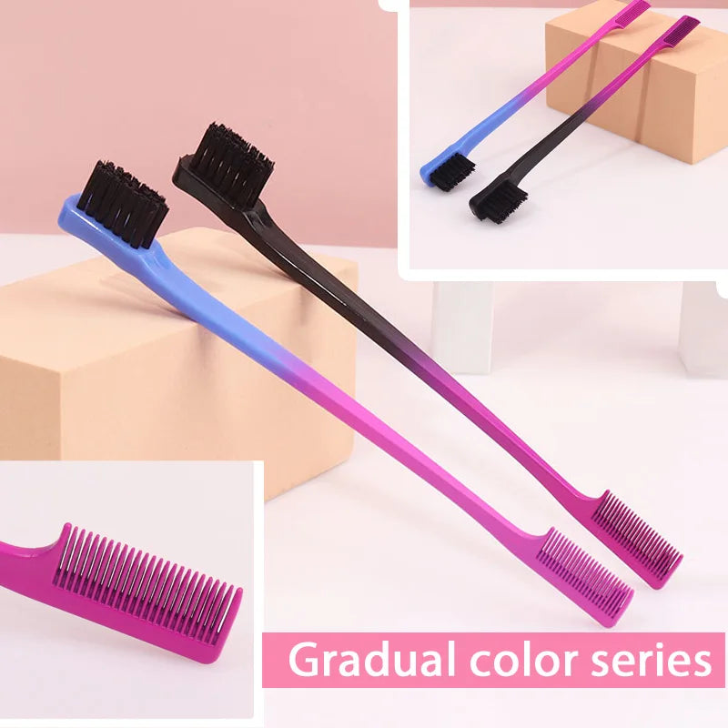Dual Hair Edge Brush Teasing Comb 3N1 Control Holiday Gift Edges Baby