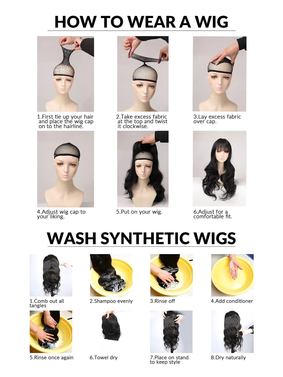 Short Salmon Head Wig Bangs Women's Straight Black Synthetic Party Elf Cut