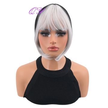 Bangs Wig 's Synthetic Gray White Used Daily Or Cosplay Party Hairstyles