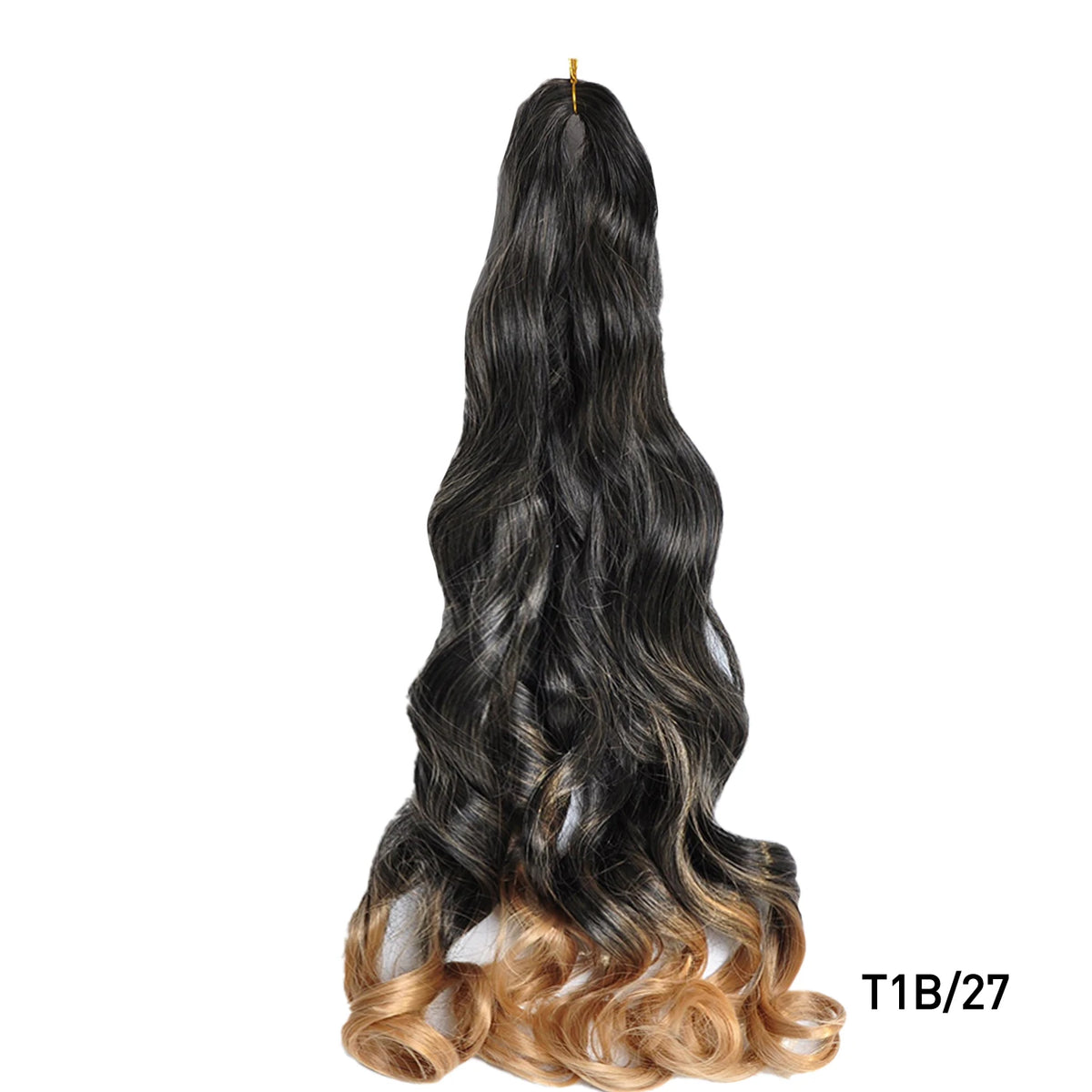 French Curls Braiding Hair Extensions - Synthetic Loose Wave Spiral Curl, High Temperature, Ombre Pre-Stretched