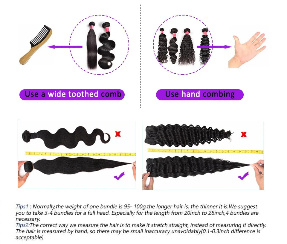 Top Loose Deep Wave Bundles Closure Frontal HD Transparent Lace Virgin Raw