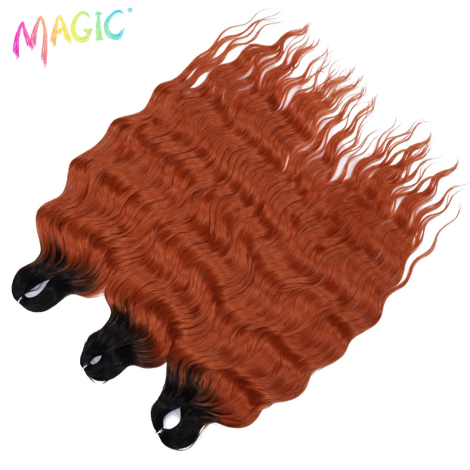 Water Wave Braiding Hair Extensions Ombre Blonde Deep Afro Curl Twist Crochet