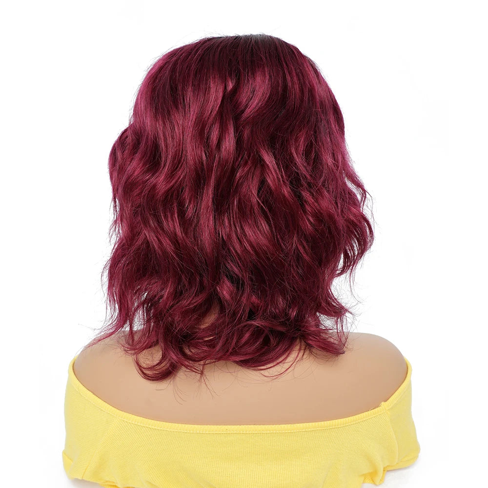 Short Full Wig, 100% Human Hair Body Wave Romance Curl Loose Style