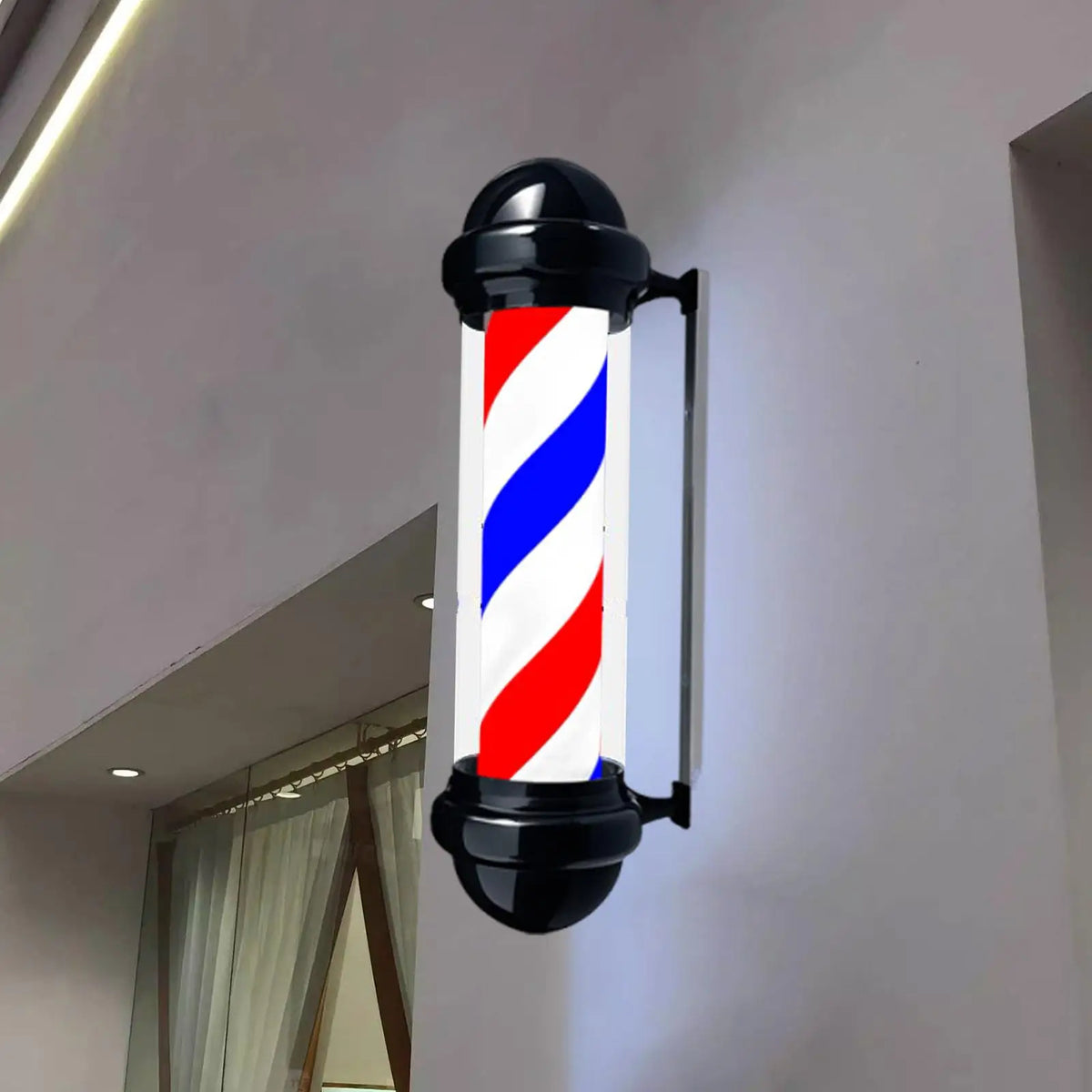 20W Barber Pole Light Traditional Hair Salon Open Sign Classic Hairdressing Rainproof