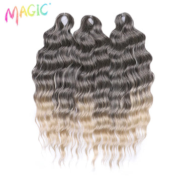 Water Wave Braiding Hair Extensions Ombre Blonde Deep Afro Curl Twist Crochet