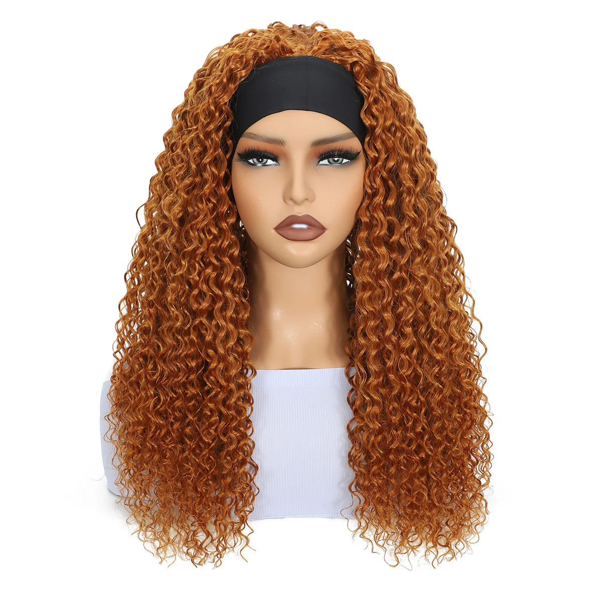 Synthetic Deep Curly Wigs Headband Wig Female Black/613/27/99J Blonde Wig Women Headband Wigs