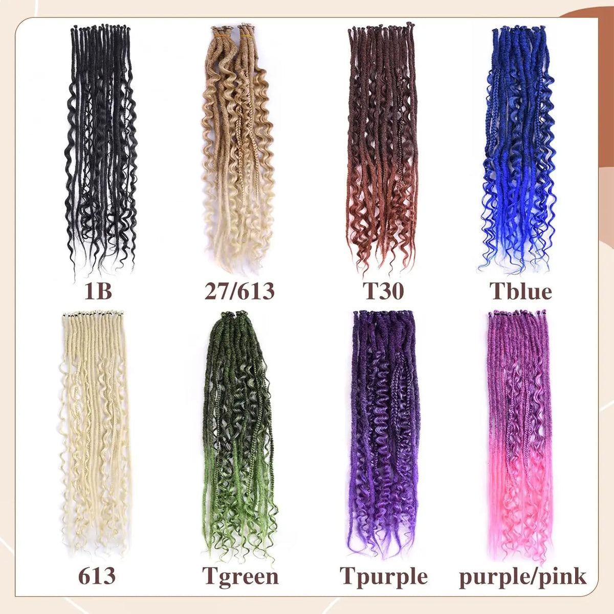 Synthetic 16Strands/Lot SE Dreadlocks Braids 24 Inch Hair Extensions, 3 In 1 Mixed Hippie Style Single End Dreadslocks