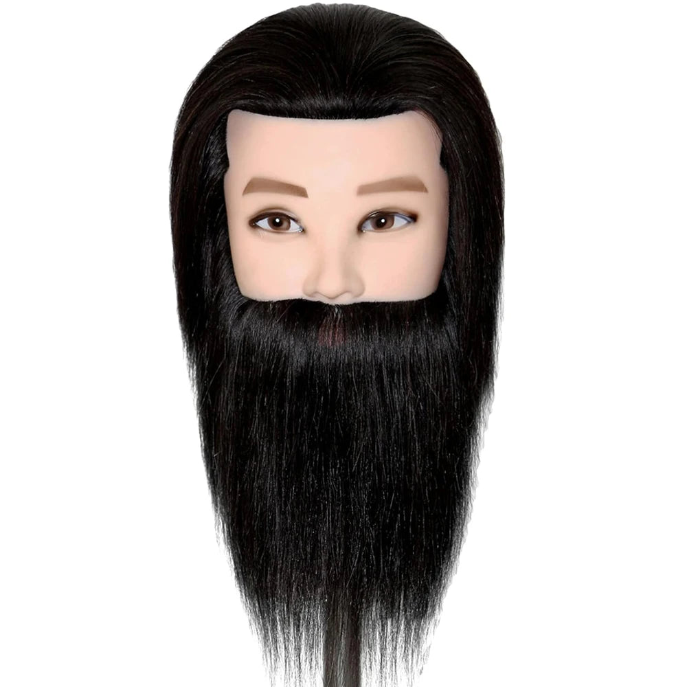 Male Mannequin Head,Training Head,With 100% Human Hair for Hairdressers,Hair Stylists,Cosmetologist,Barber Shop and Cosmetology