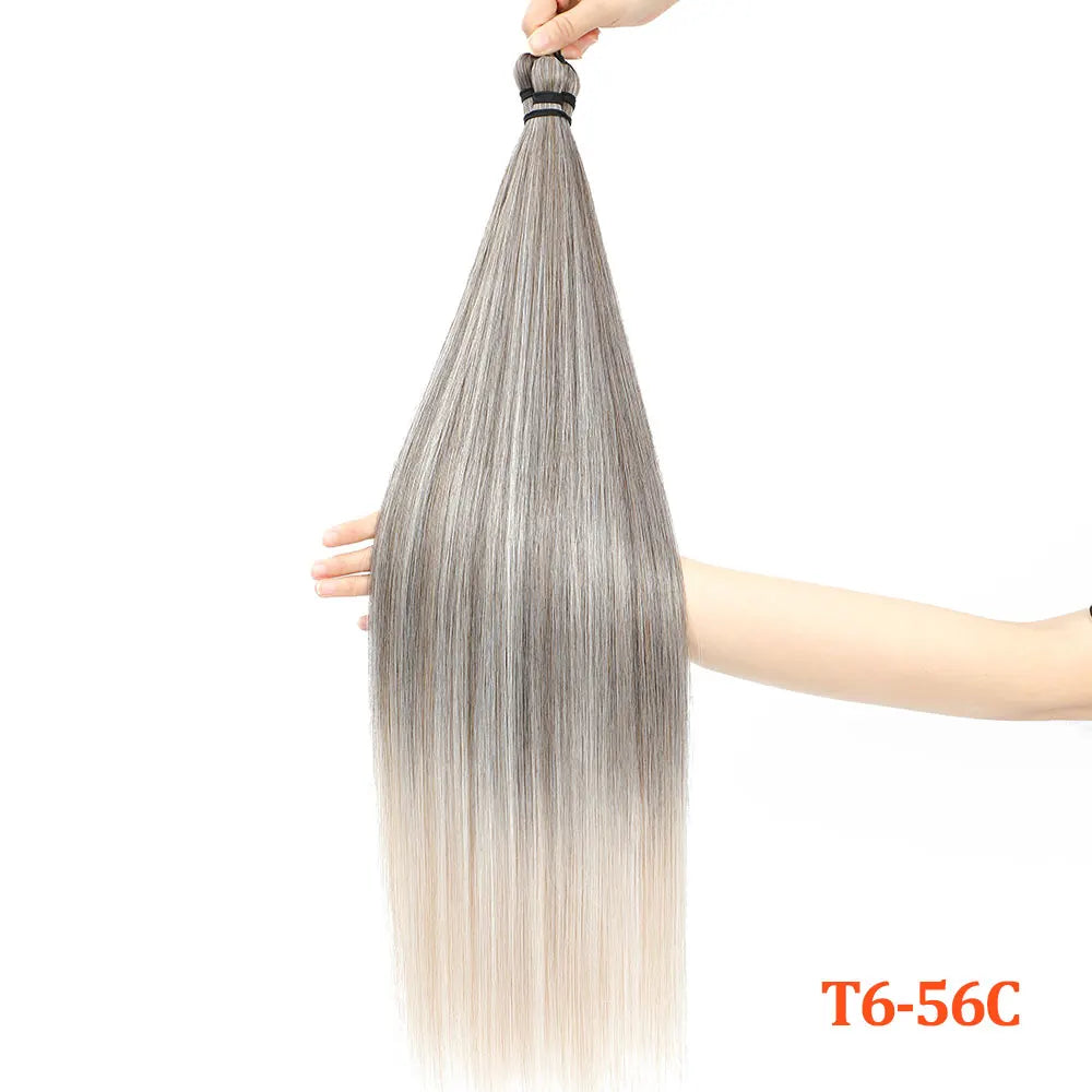Straight Pony Hair Bundles Crochet Braids Synthetic Braiding Soft Extensions