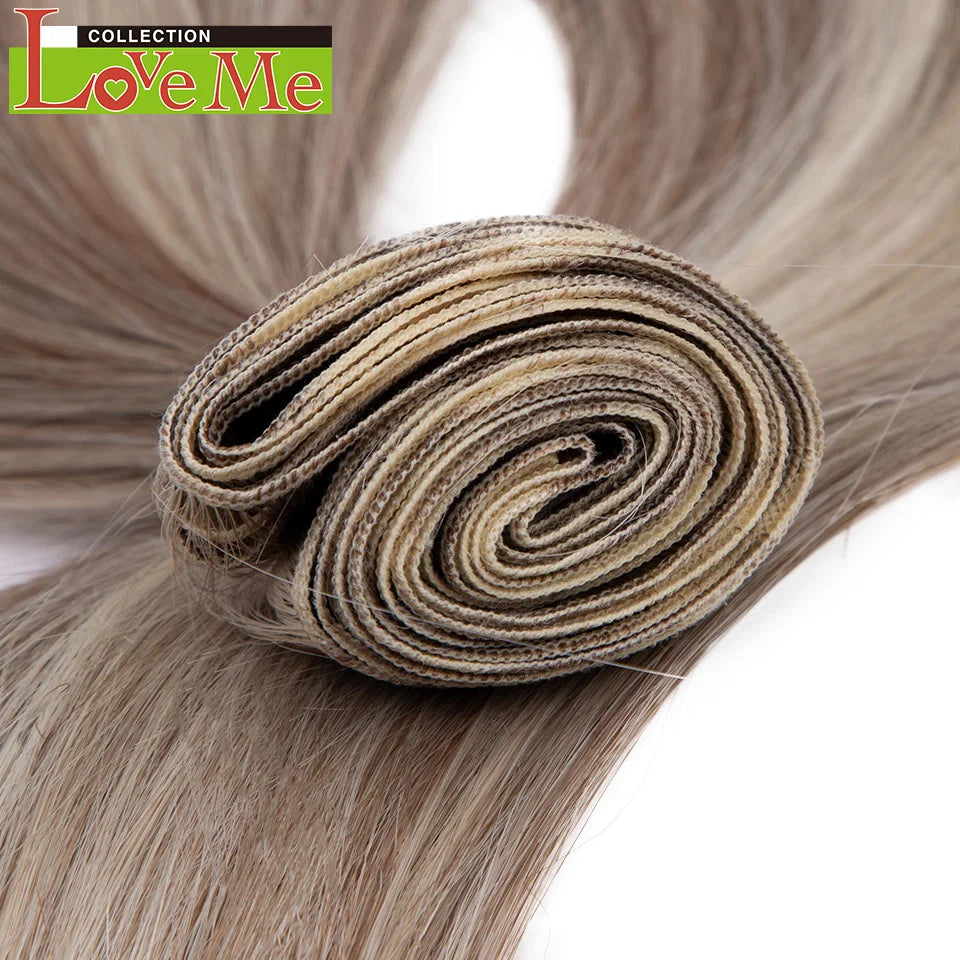 Yaki Straight Hair Extensions Salon Synthetic Bundles Temperature Fiber Ombre Blonde Fake