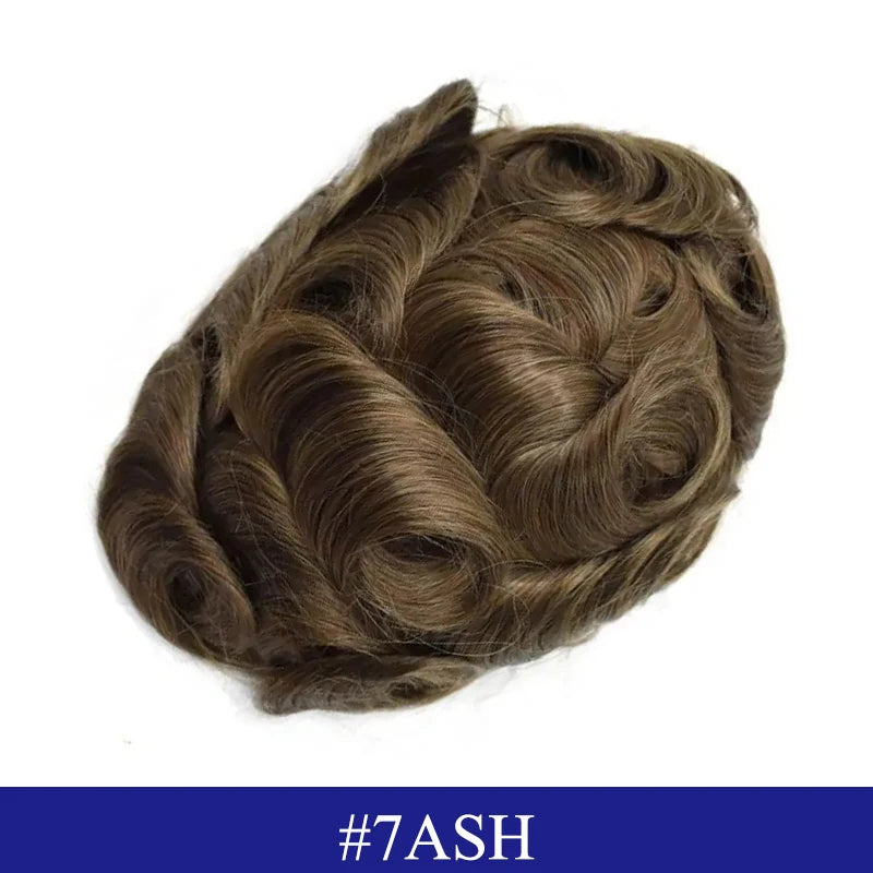 Swiss Lace Toupee Ultra Delicate AIR-Lace Male Hair Prosthesis Breathable 90 Density Hair Toupee Men Full Lace Men's Wig