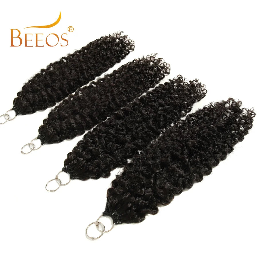Burmese Curly Crochet Human Hair Knotless Pre-separated Extensions, 100% Full Head Brazilian