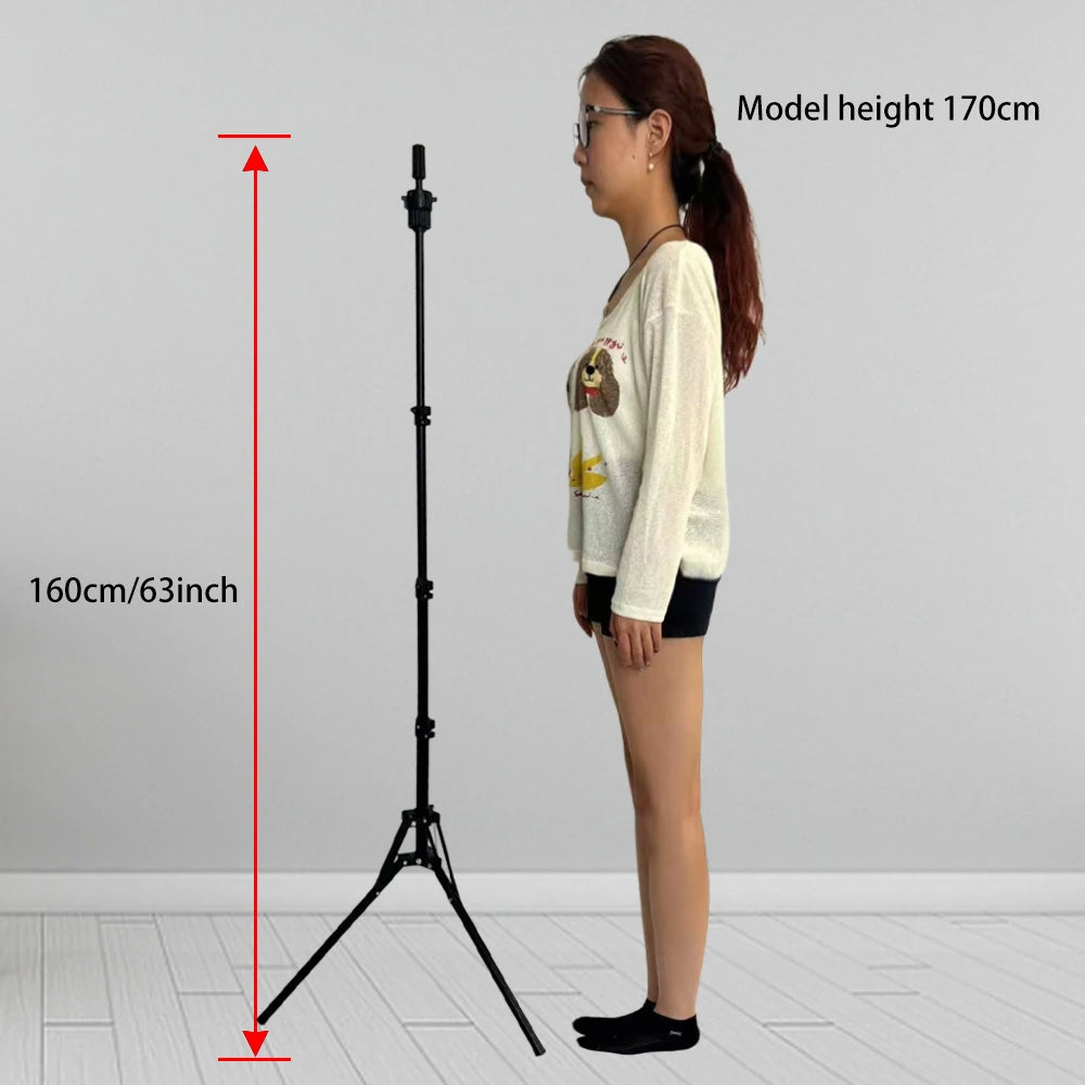 Foldable Wig Stand Tripod With 21-25Inch Canvas Head Black Male Bald Head Mannequin With Stand Wig Head Stand Tripod