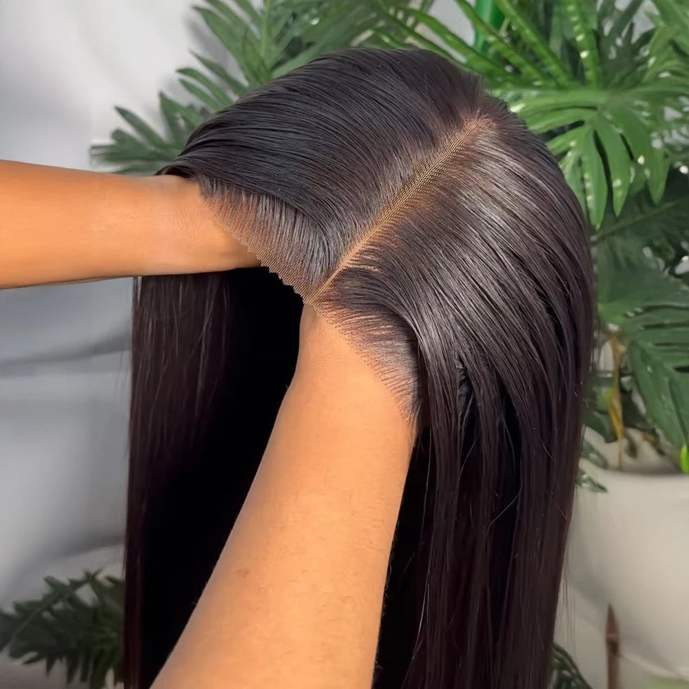 Virgin 13x4 Bone Straight HD Lace Frontal Wig Pre Plucked Transparent Density