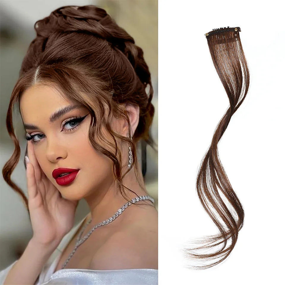 Chic 10'14-Inch Clip-In Bangs with Temples - Synthetic Curly Wavy Hairpieces, Versatile & Easy to Style