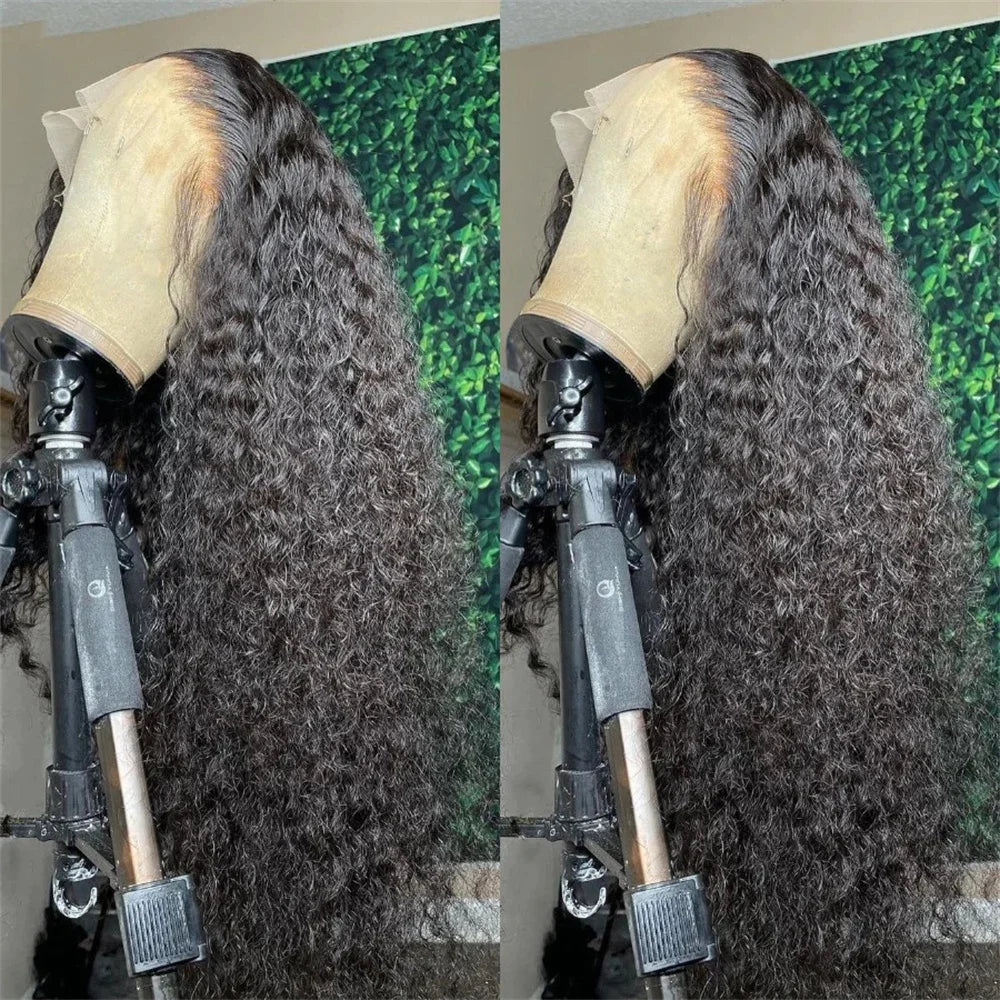 Deep Wave Lace Front Human Hair Wigs, 200% Density 13x6 Frontal Pre