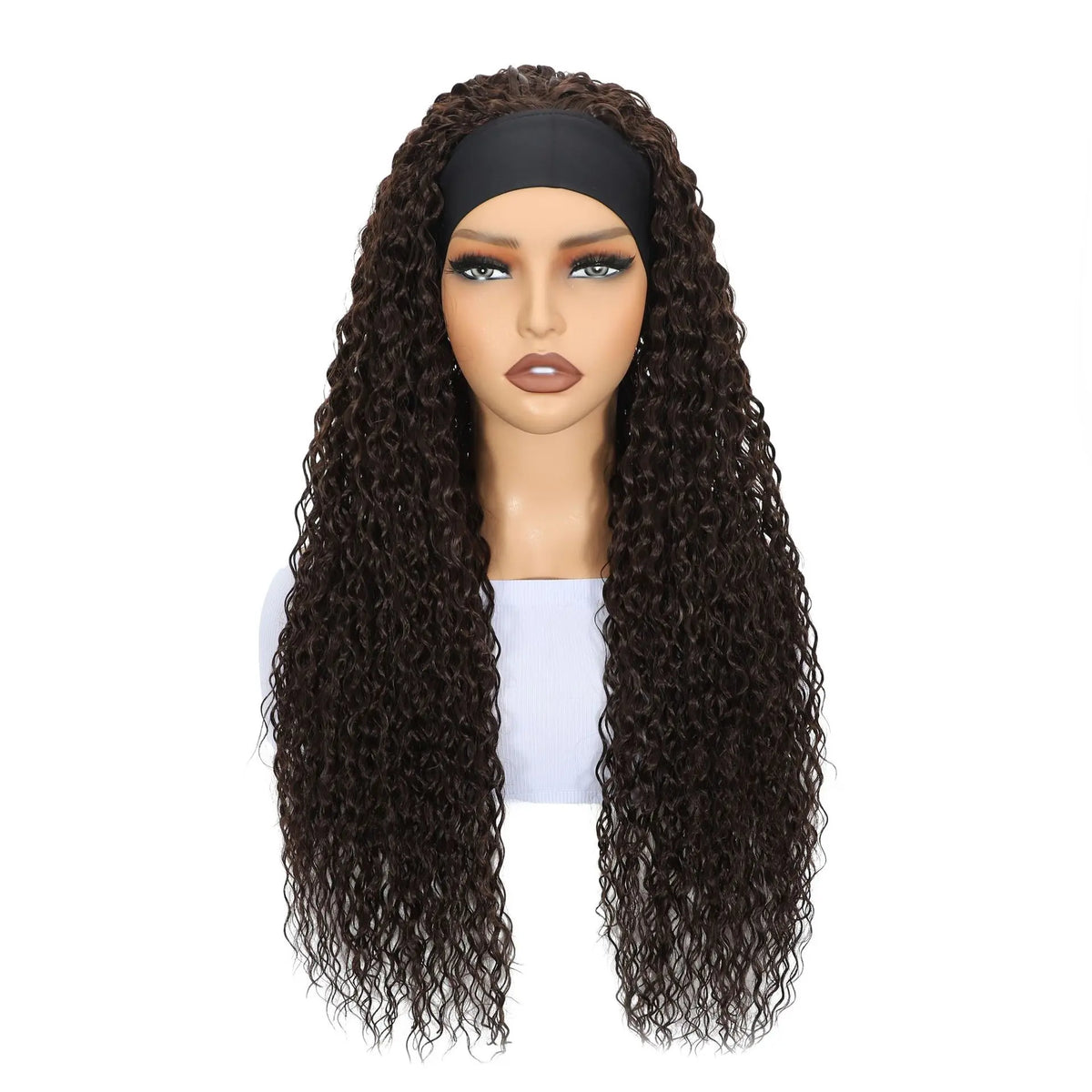 Synthetic Deep Curly Wigs Headband Wig Female Black/613/27/99J Blonde Wig Women Headband Wigs