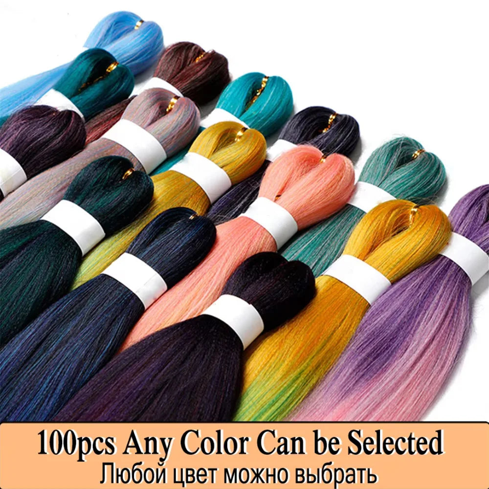 Pre Stretched Braiding Hair Pack Braids Synthetic Extensions Temperature Fiber Support Logo