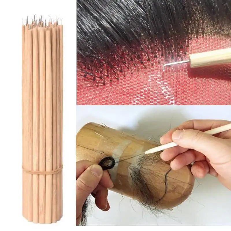Ventilating Hook Needle Lace Wig Wood Handle Making Holder Accessories