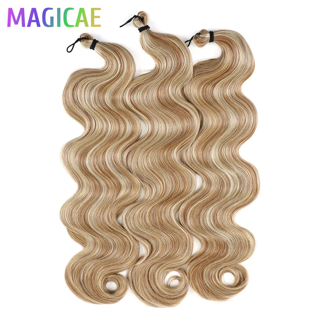 300G 26Inch Ombre Grey Crochet Braids Body Wave Light Brown Highlight Sp4/27/613