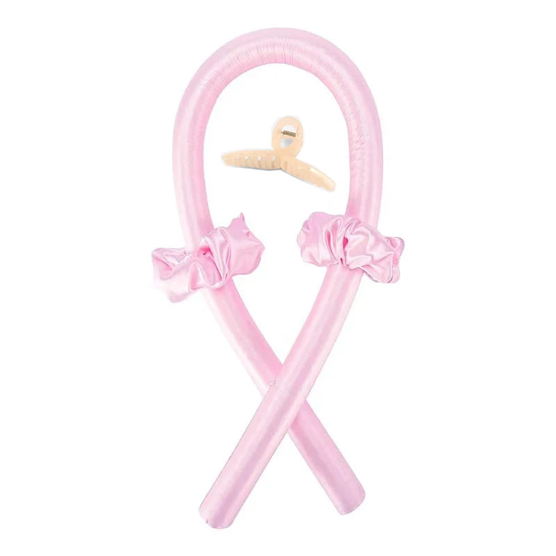 4Pcs Heatless Curling Rod Headband, Styling Kit with Hair Clip，Ribbon Rollers，