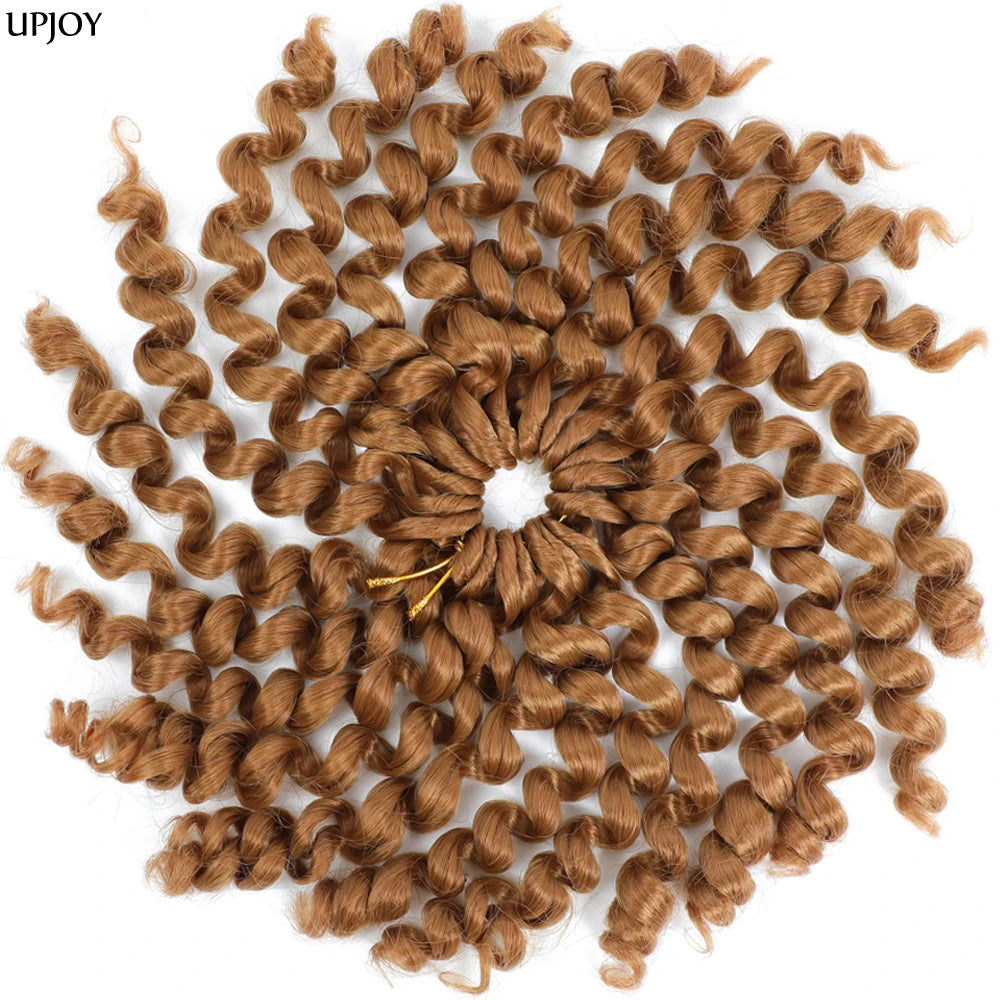 Jamaican Bounce Crochet Hair Jumpy Wand Curl Synthetic Braiding Extensions Ombre Brown