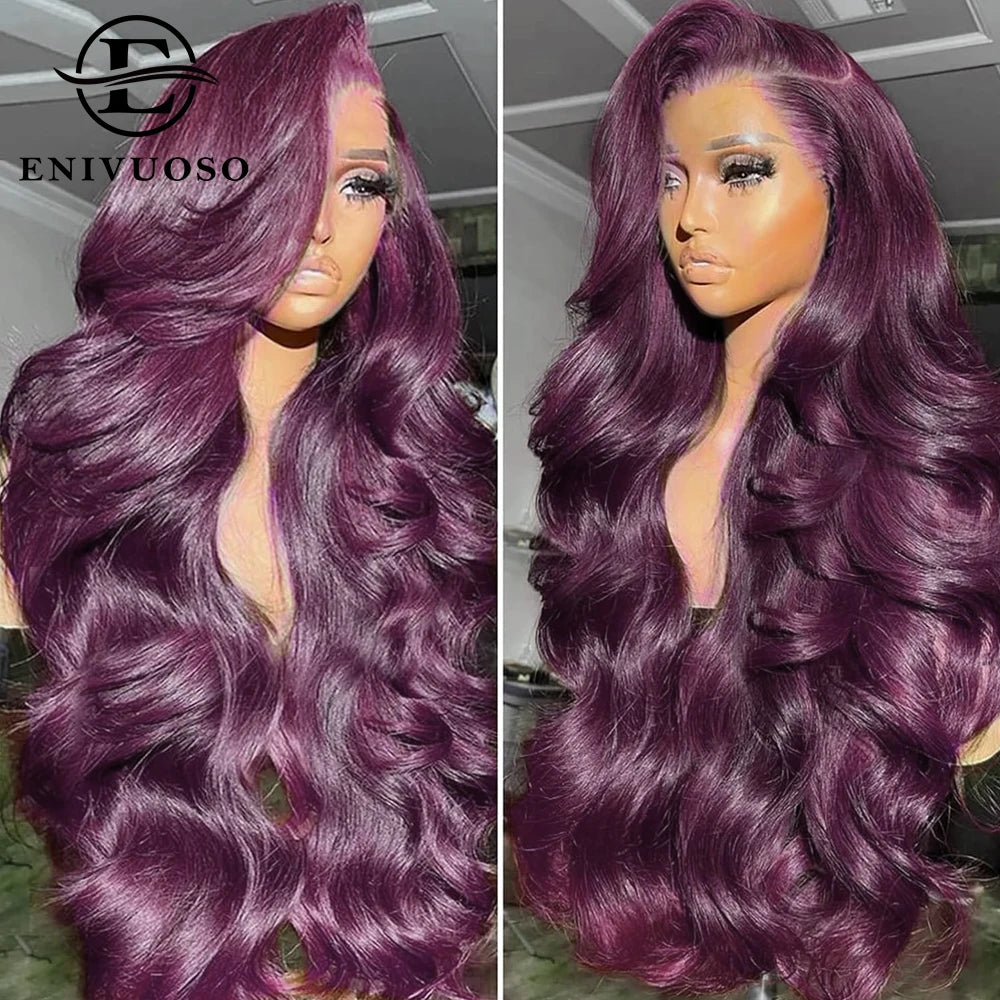 13x4 Chocolate Brown Body Wave Lace Front Wigs Heat Resistant Fiber Reddish