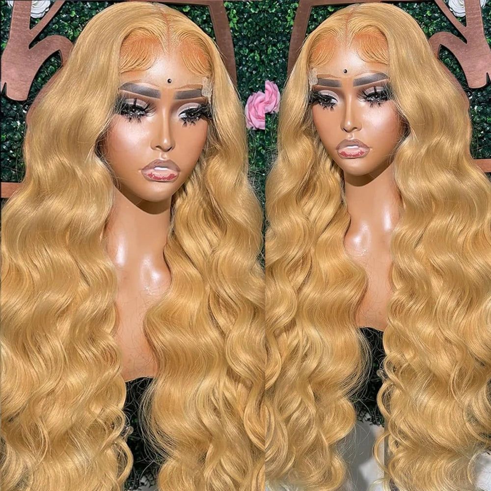 13x4 Chocolate Brown Body Wave Lace Front Wigs Heat Resistant Fiber Reddish