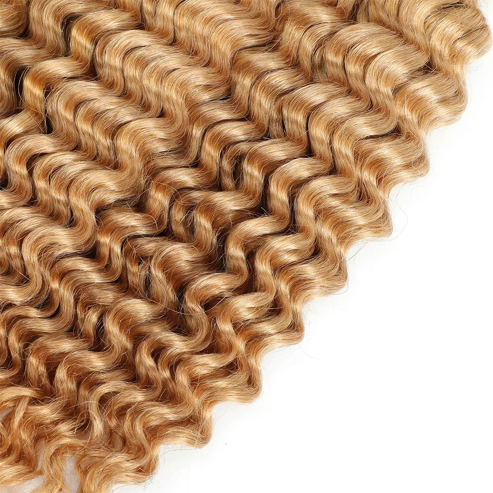 Deep Wave Bulk Human Hair Braiding Blonde Brown Curly Brazilian Extensions Micro