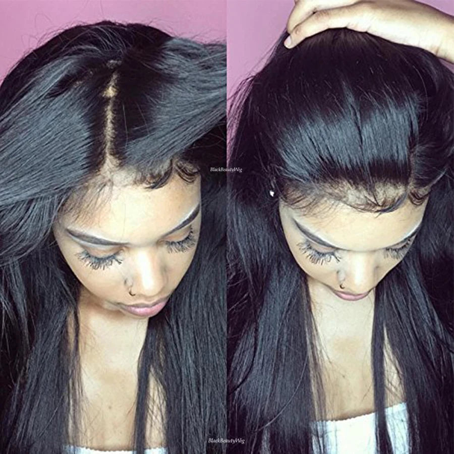 5x5 Silk Top Full Lace Human Hair Wig Silky Straight Peruvian Remy