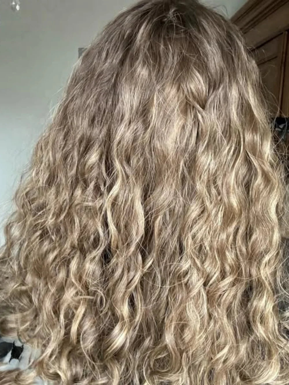 Frontal Lace Wigs, 100% Virgin Human Hair Brunette Brown Highlights Deep Curly