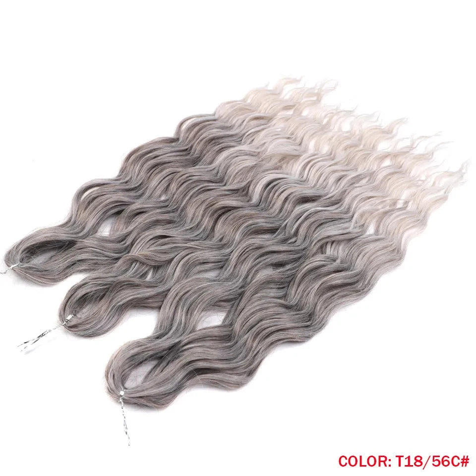 Synthetic Loose Deep Wave 24" Braiding Hair Extensions Water Braid Ombre Blonde