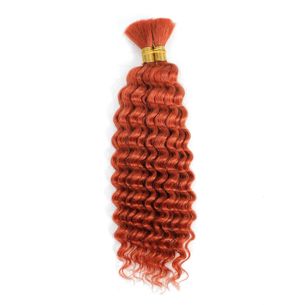 Deep Wave Bulk Human Hair Braiding Blonde Brown Curly Brazilian Extensions Micro
