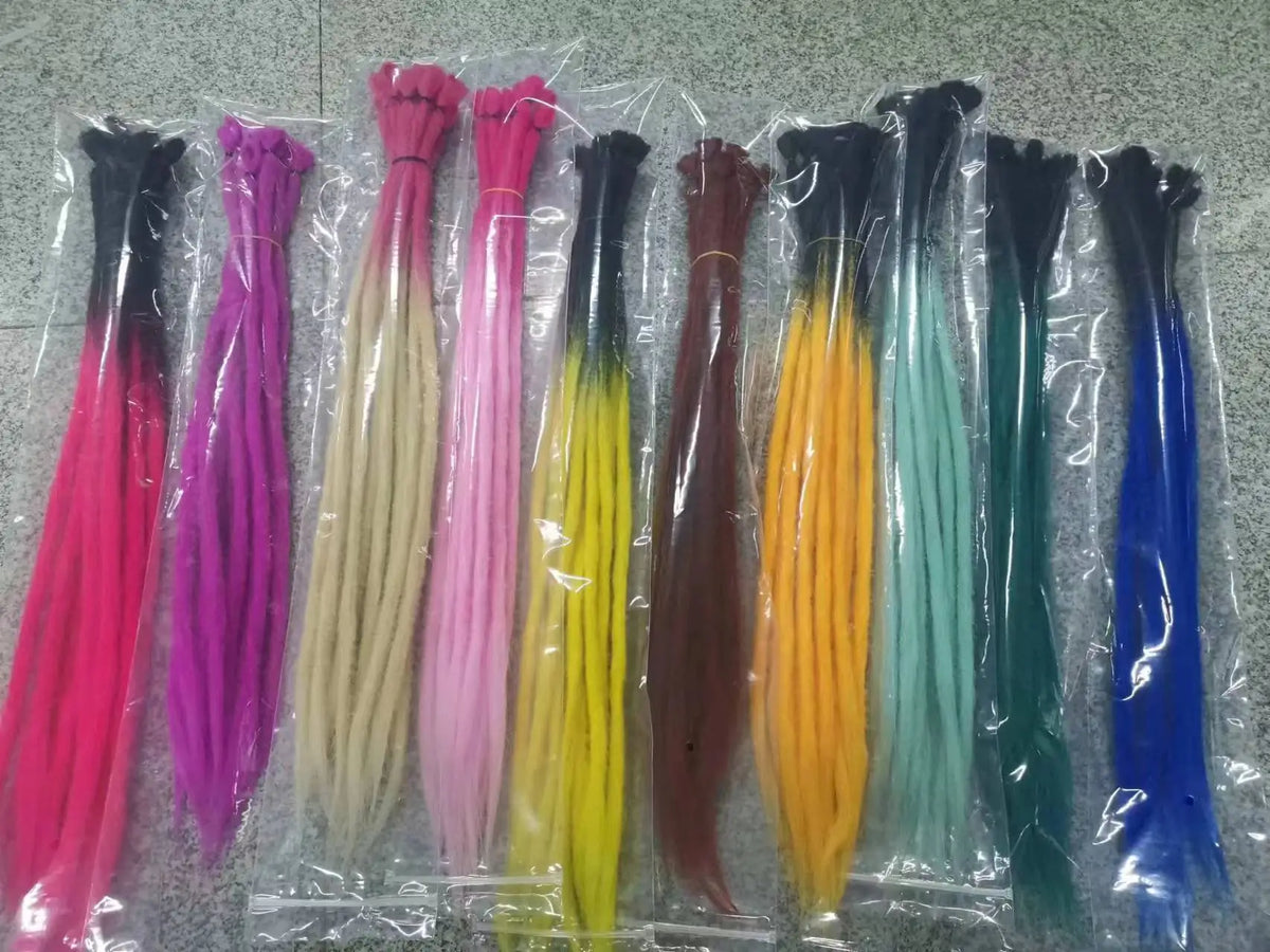 Synthetic 100% Handmade Dreadlocks Extensions Faux Locs Crochet Braid Hair Hip-Hop Style 20 Inch 10 Strands/Pack Blue