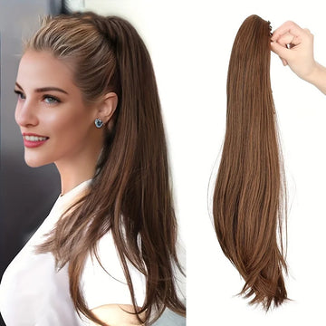 16Inch/20Inch Synthetic Wig Female Slightly Curver Ponytail Hair Extension Claw Clip in Ponytail Hairpice