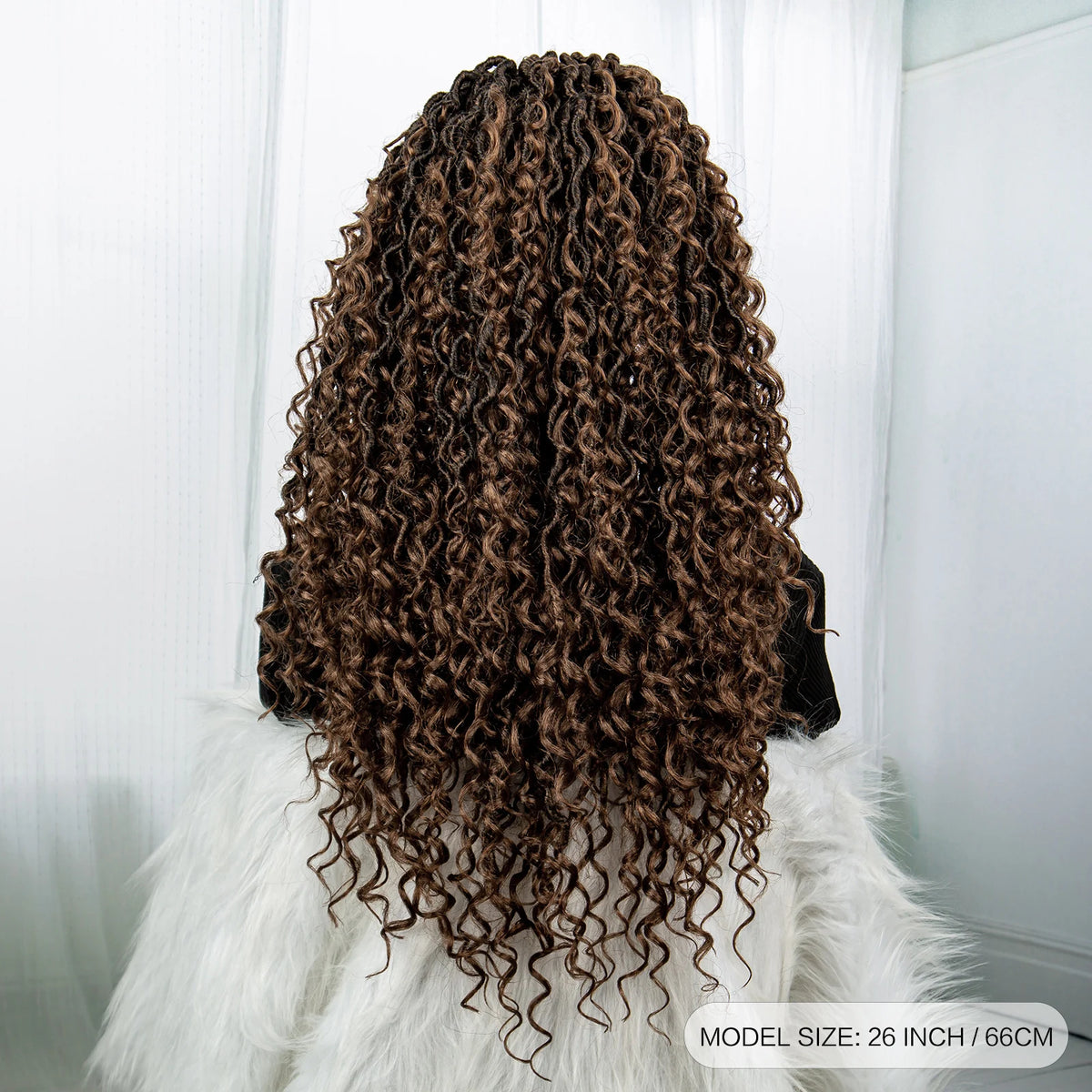 Faux Locs Braided Wigs Synthetic Dreadlock Curly Ends 26inch Lace Front Knotless