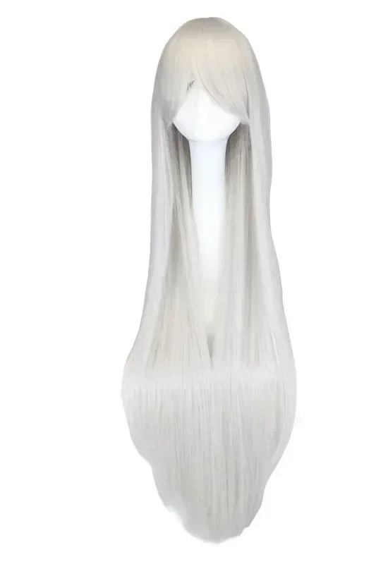 Long Straight Cosplay Wig Black Purple Red Pink Blue Dark Brown Cm