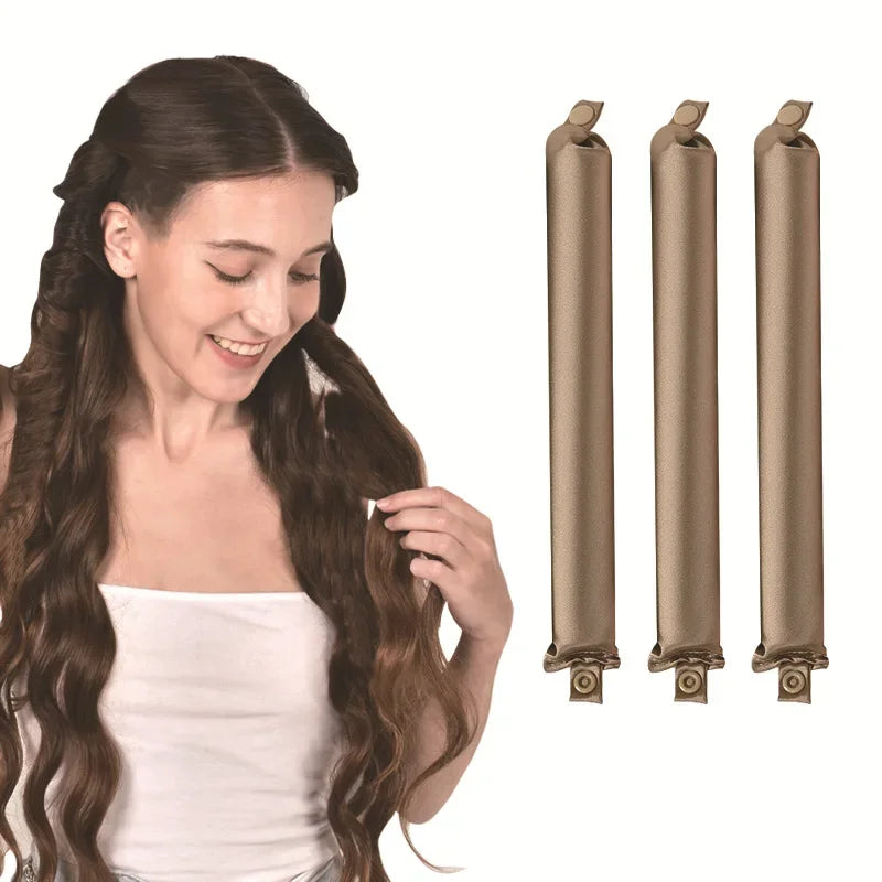 Heatless Hair Curlers Satin Curling Rod Headband No Heat Silk Curls Lazy