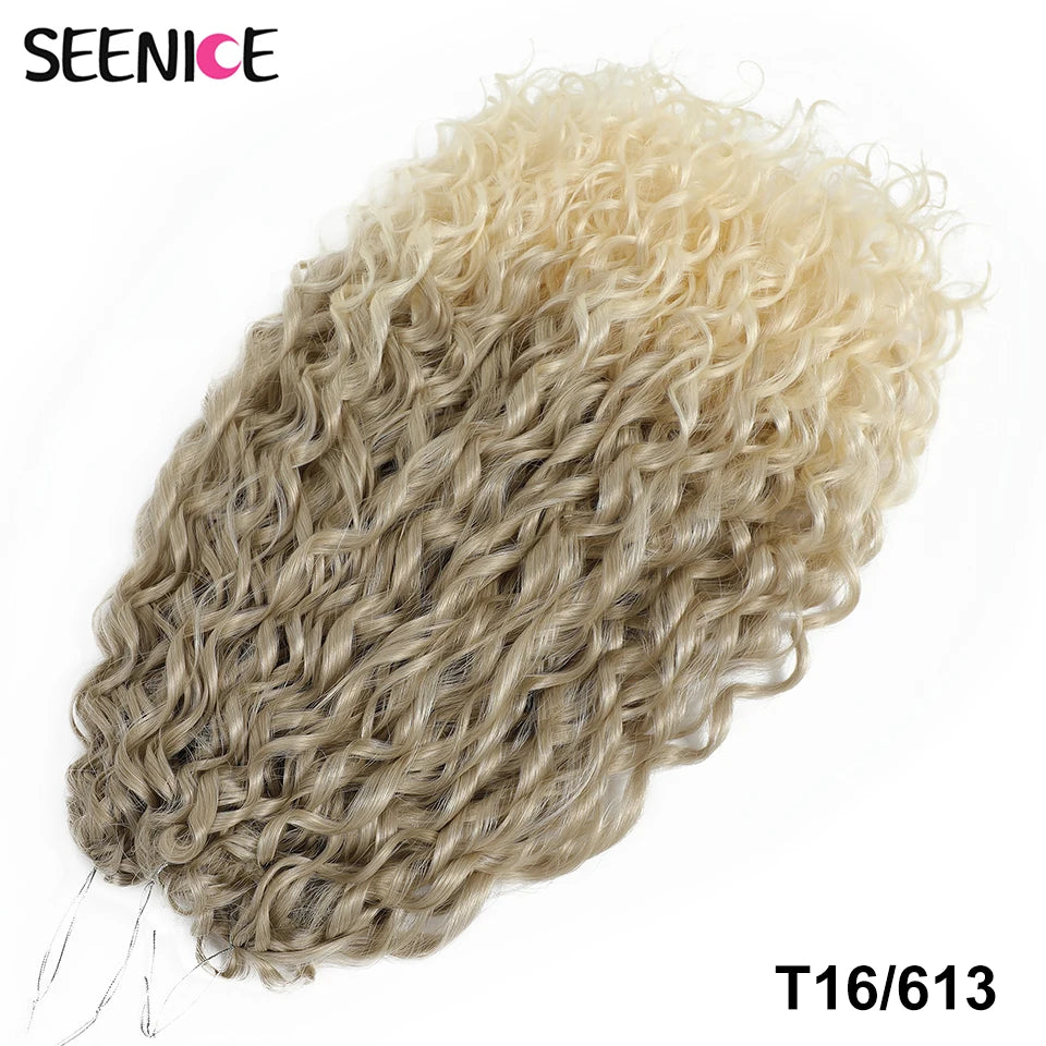 Synthetic Hair Deep Wave Twist Crochet Braid Afro Curl Ombre Blonde Pink