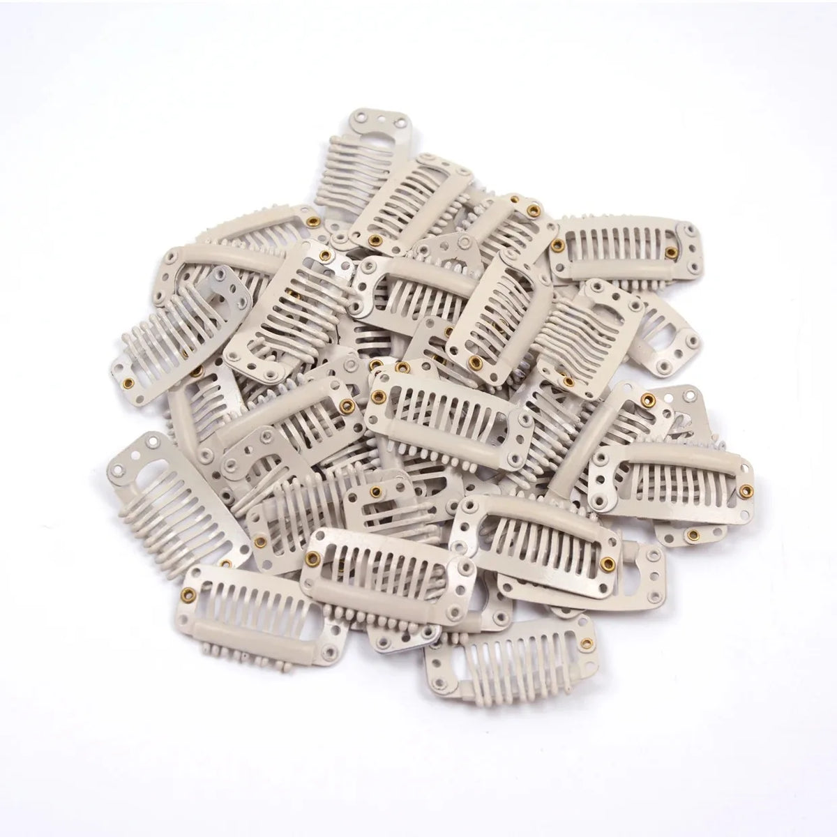 24 Pcs 9-teeth Beige/Brown/Black Hair Extension Clips Hair Extension Wigs Snap Clips Comb Small Snap Wig Accessories Clips