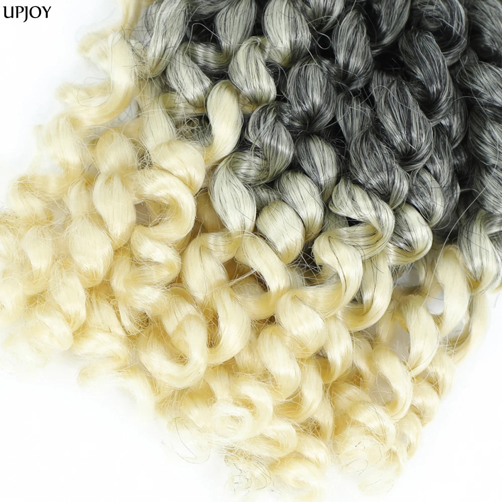 Jamaican Bounce Crochet Hair Jumpy Wand Curl Synthetic Braiding Extensions Ombre Brown