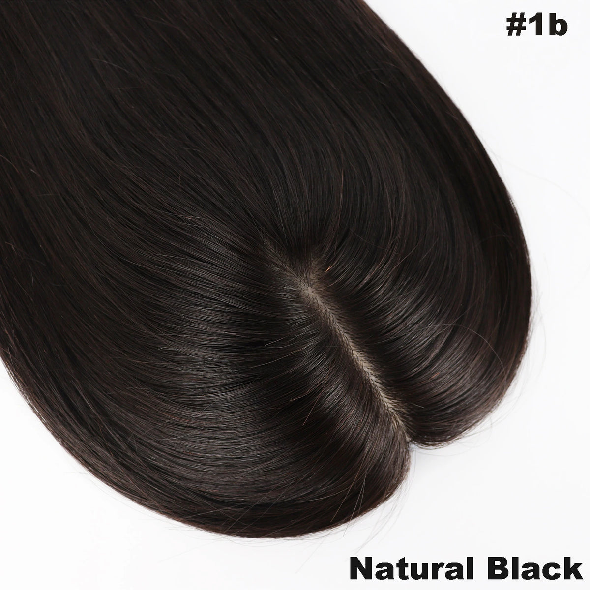 150% Density Straight Natural Real Human Hair 15x16cm Silk Base Topper Black