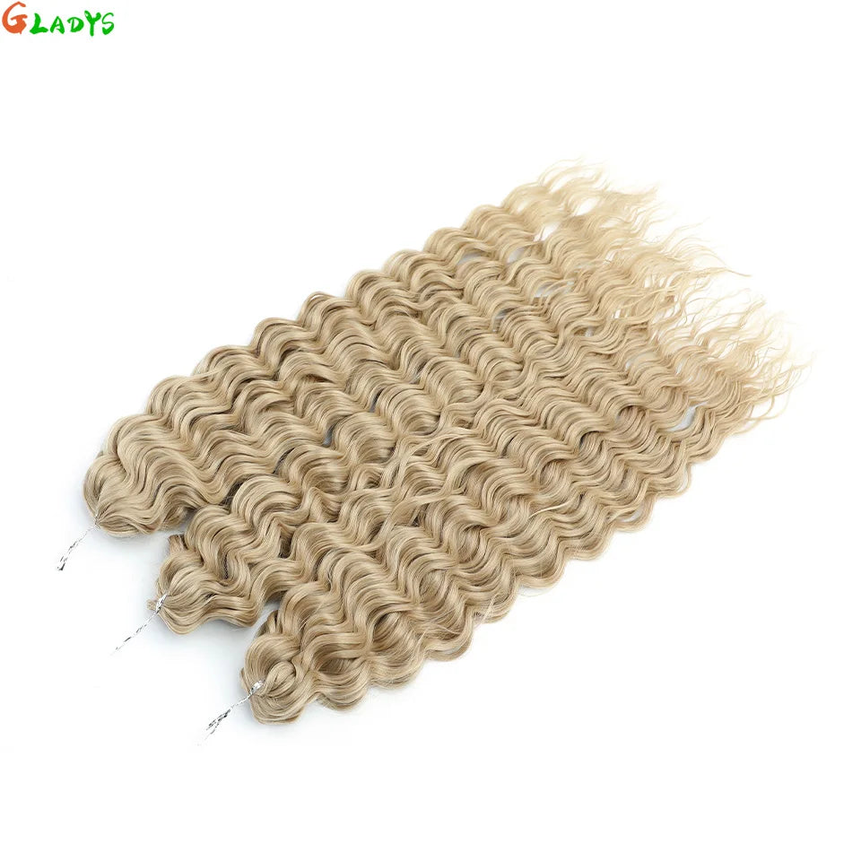 22Inches 300Grams Ariel Deep Water Twist Braids Crochet Protein Hair Orange Blond