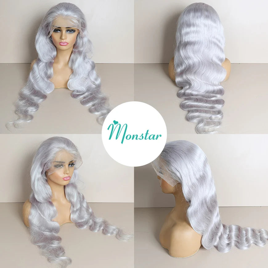 Grey Lace Fronts Wigs Human Hair 613 HD Frontal, 13x6 Vietnamese Raw