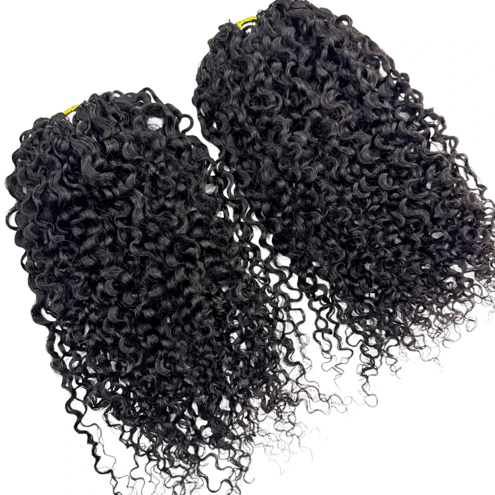 Crochet Human Hair Knotless Preseparated Tight Kinky Curly Deep String Prelooped Feather