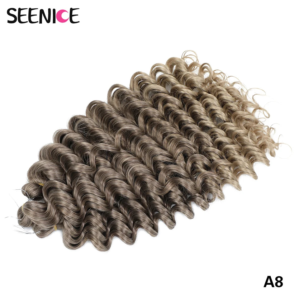 Deep Wavy Twist Synthetic Crochet Hair Afro Curly African Braids Ombre Blonde