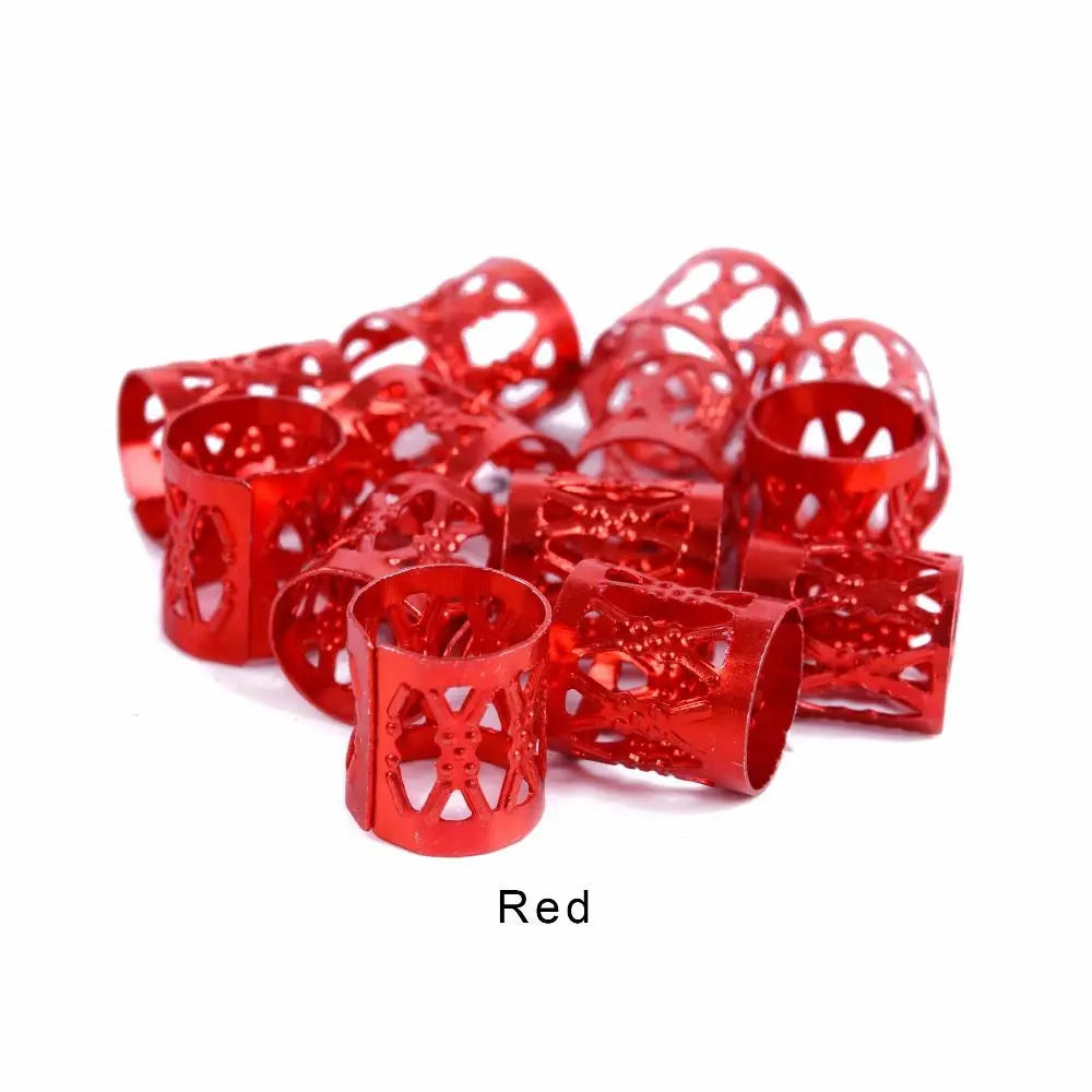 Dreadlock Hair Rings for Braids, Adjustable Braid Beads Cuffs, Aluminium